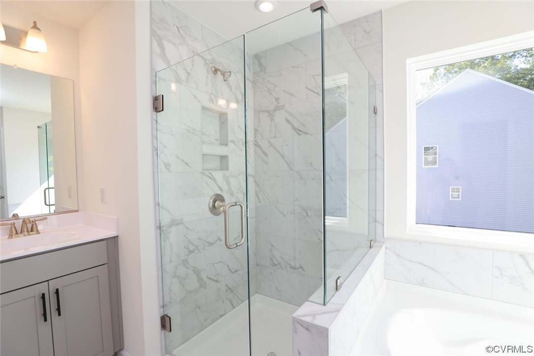 3830 Belspring Road Chester, VA 23831 - Photo 24 of 43 a bathroom with a shower and a sink