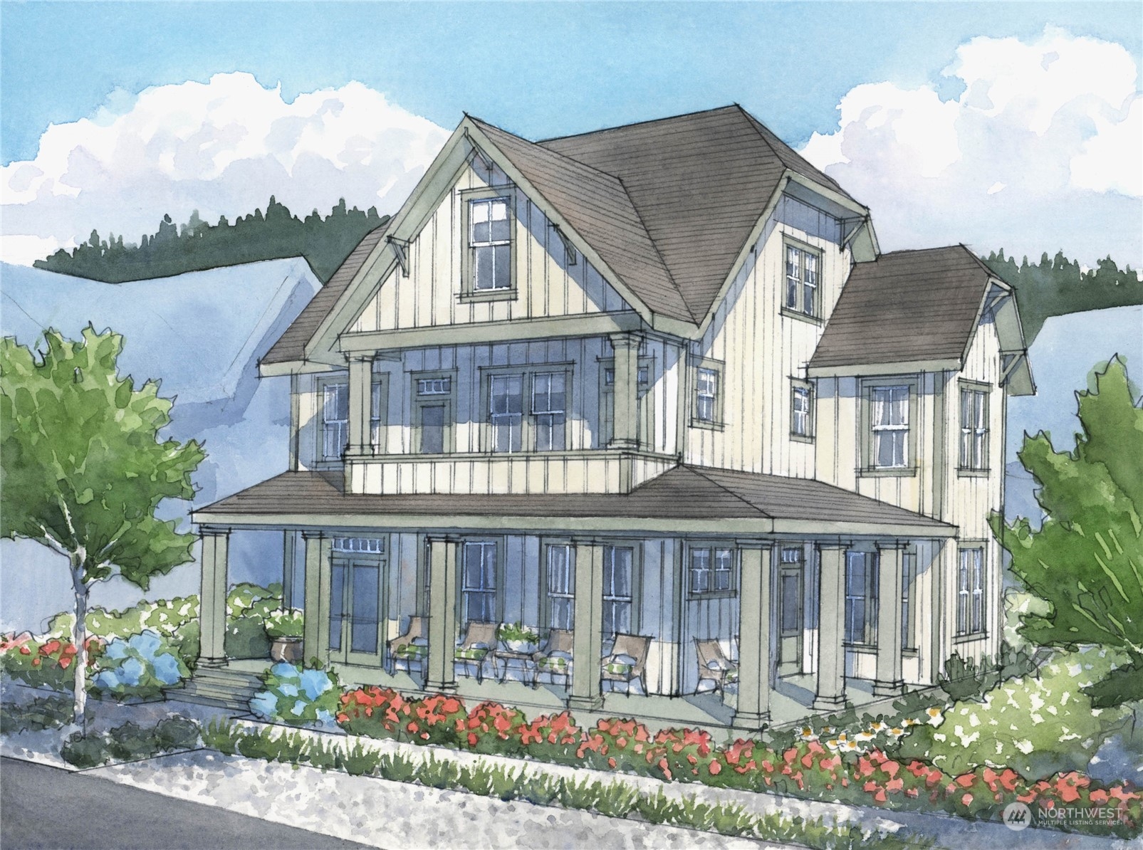 a front view of a house