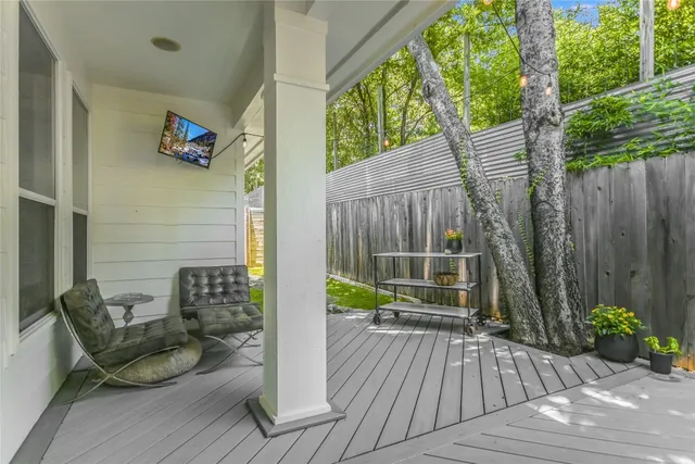 a house view with a seating space