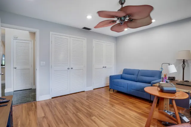 a view of a garden with flowers