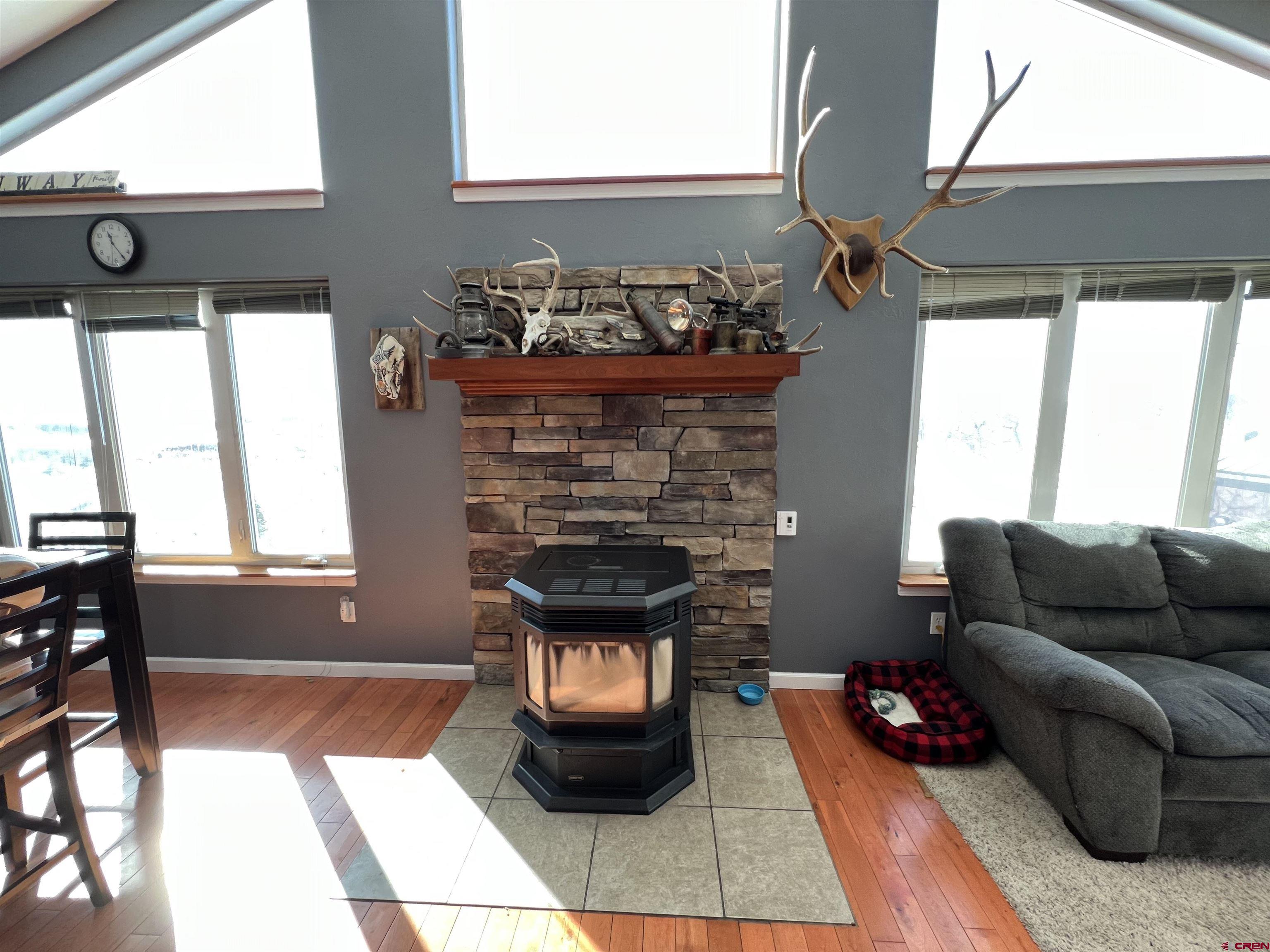 22350 Surface Creek Road Cedaredge, CO 81413 - Photo 11 of 32 a living room with furniture and a fireplace