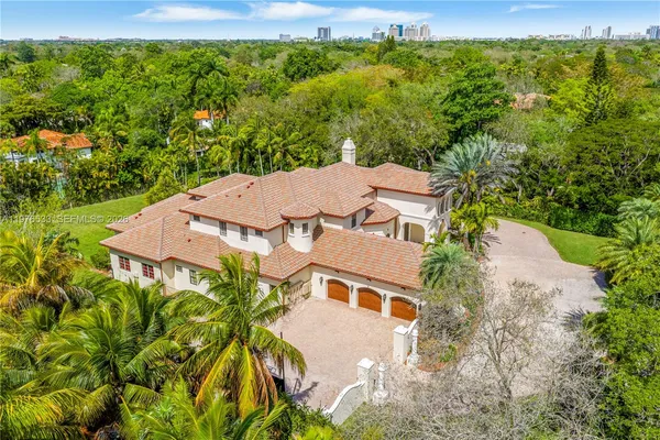 an aerial view of a house