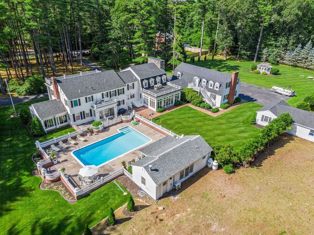 28 Pineswamp Road Ipswich, MA 01938 - Photo 2 of 42 an aerial view of a house with garden space and street view
