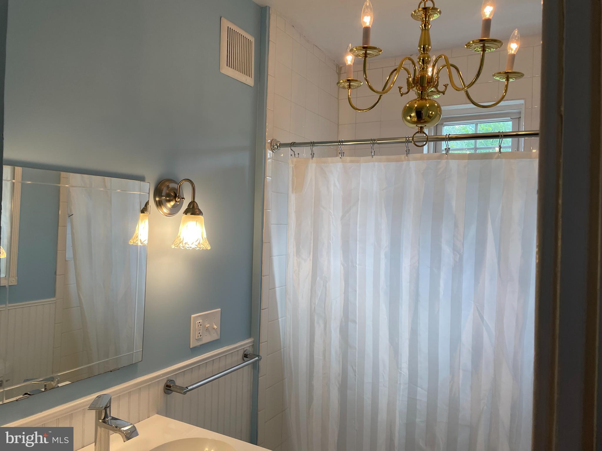 920 Fodderstack Road Flint Hill, VA 22627 - Photo 14 of 18 FIRST FLOOR BATH W/ BRASS CHANDELIER