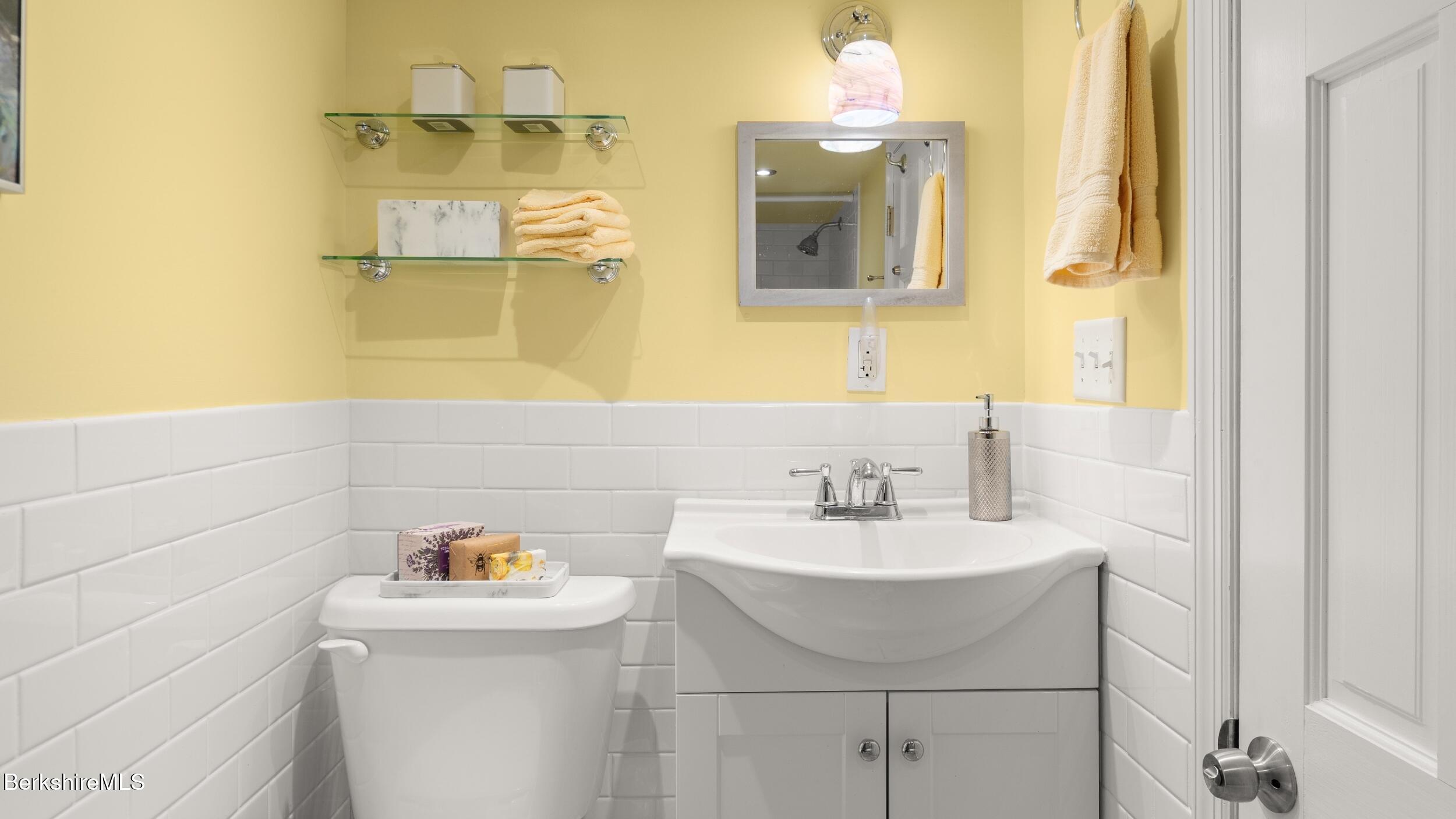7 Lake Buel Road Great Barrington, MA 01230 - Photo 29 of 42 a bathroom with a sink and a mirror