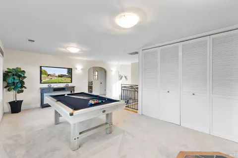 a front view of a house with swimming pool