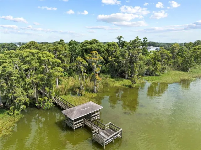 a view of a lake with a mountain