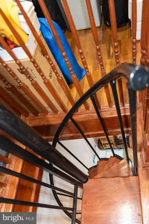 a view of a closet with storage