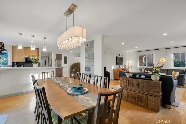 a view of a dining area with furniture
