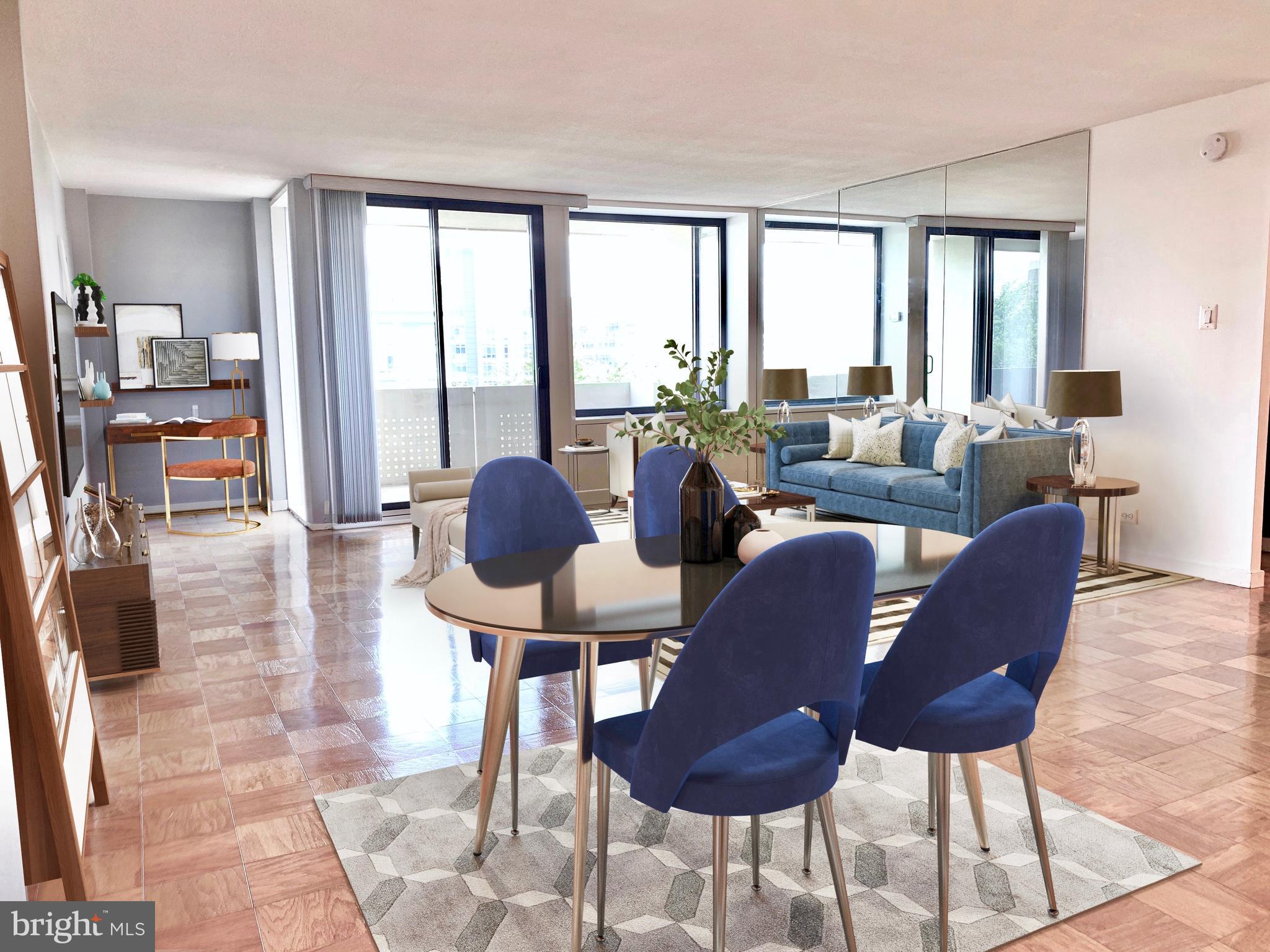 490 M Street Southwest, Unit W603 Washington, DC 20024 - Photo 3 of 31 Living Dining (virtually staged)