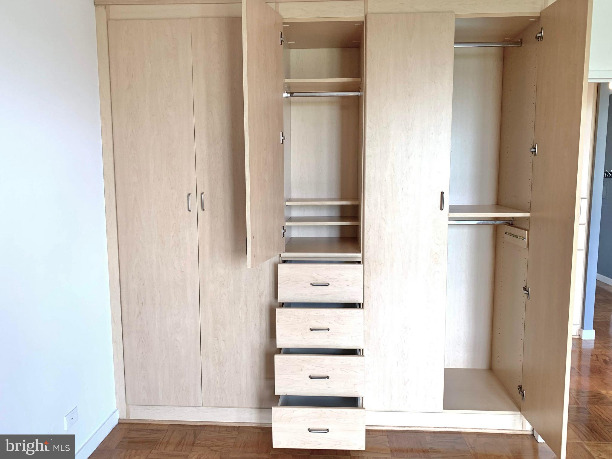 490 M Street Southwest, Unit W603 Washington, DC 20024 - Photo 9 of 31 Custom bedroom closet with hanging and drawers