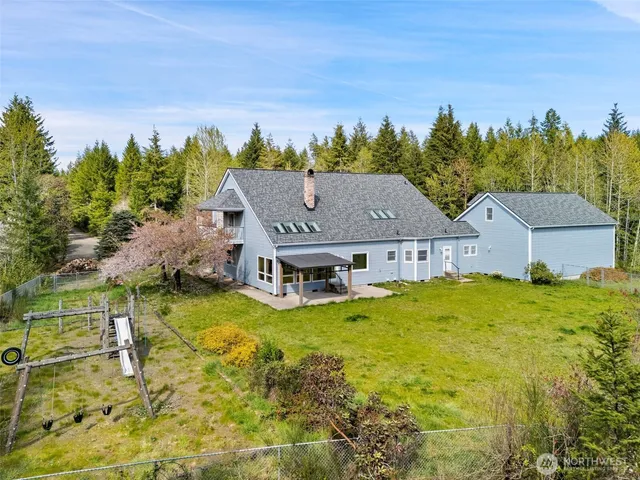a aerial view of a house