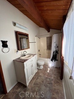 1374 Rock Ridge Way Lake Arrowhead, CA 92352 - Photo 8 of 9 a bathroom with a double vanity sink toilet and shower