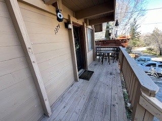 1374 Rock Ridge Way Lake Arrowhead, CA 92352 - Photo 9 of 9 wooden floor in a balcony