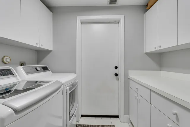 a view of a swimming pool with an outdoor space