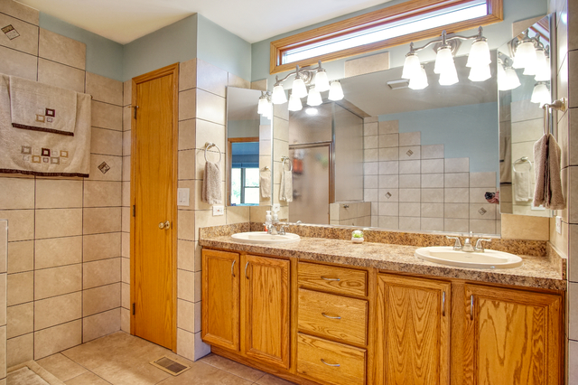 115 North Prospect Avenue Streamwood, IL 60107 - Photo 26 of 41 a bathroom with a granite countertop sink mirror and double