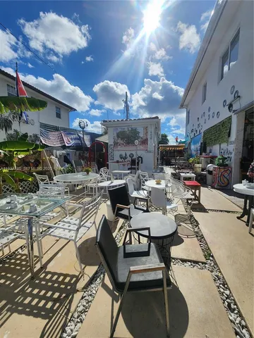 a view of store room with outdoor seating