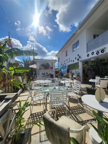 a outdoor space with furniture