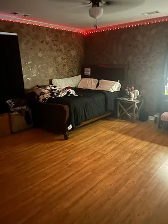 a living room with furniture