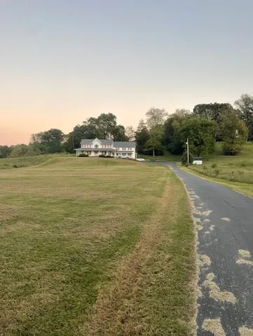 a view of an ocean from a yard