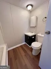 a view of wooden door