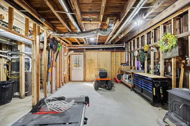 a view of a building with a door