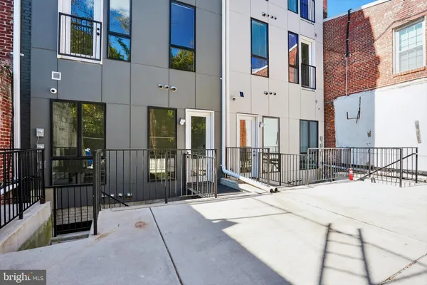 a front view of a multi story building