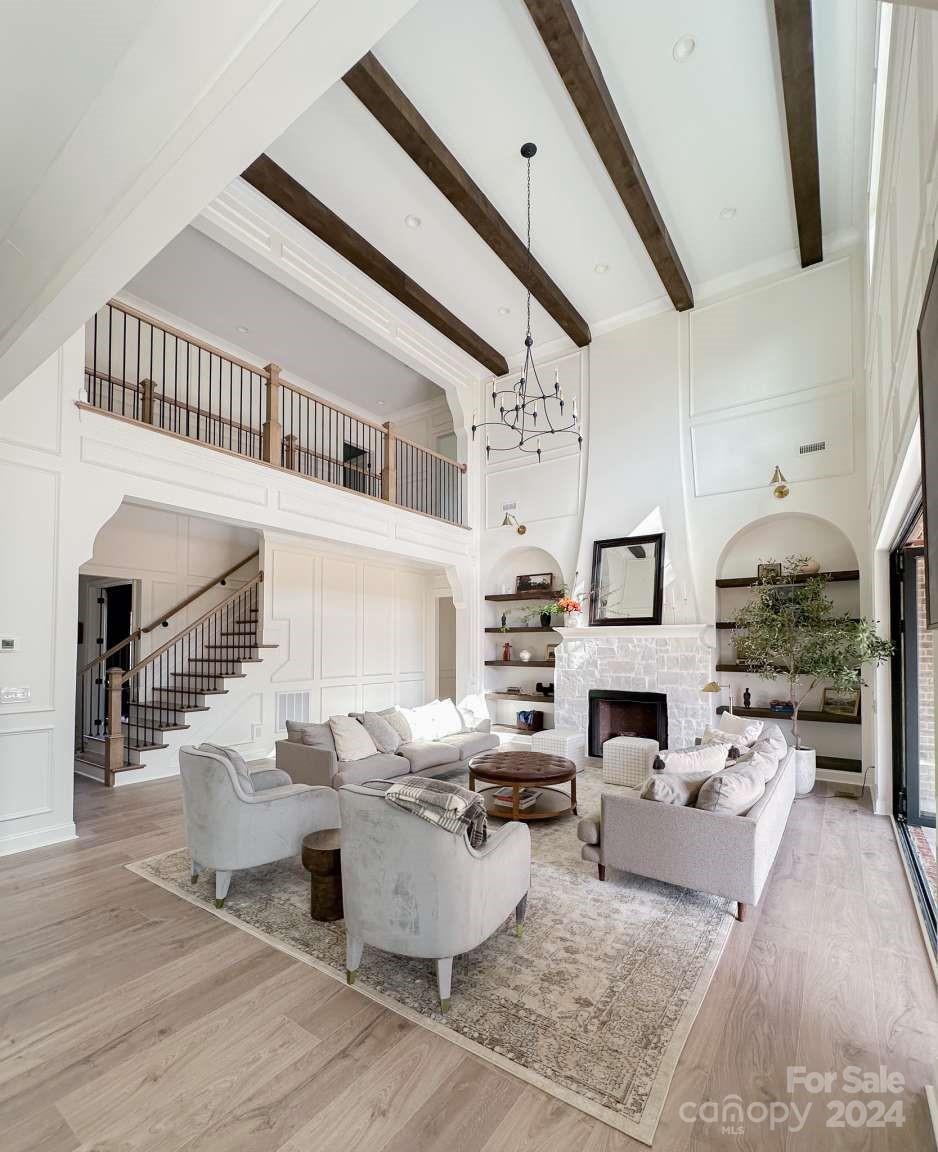 8316 Rolling Fields Road Charlotte, NC 28227 - Photo 18 of 35 a living room with fireplace furniture and a fireplace