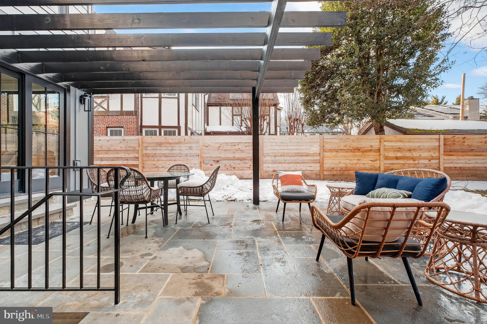 4121 Military Road Northwest Washington, DC 20015 - Photo 45 of 51 Slate patio with pergola