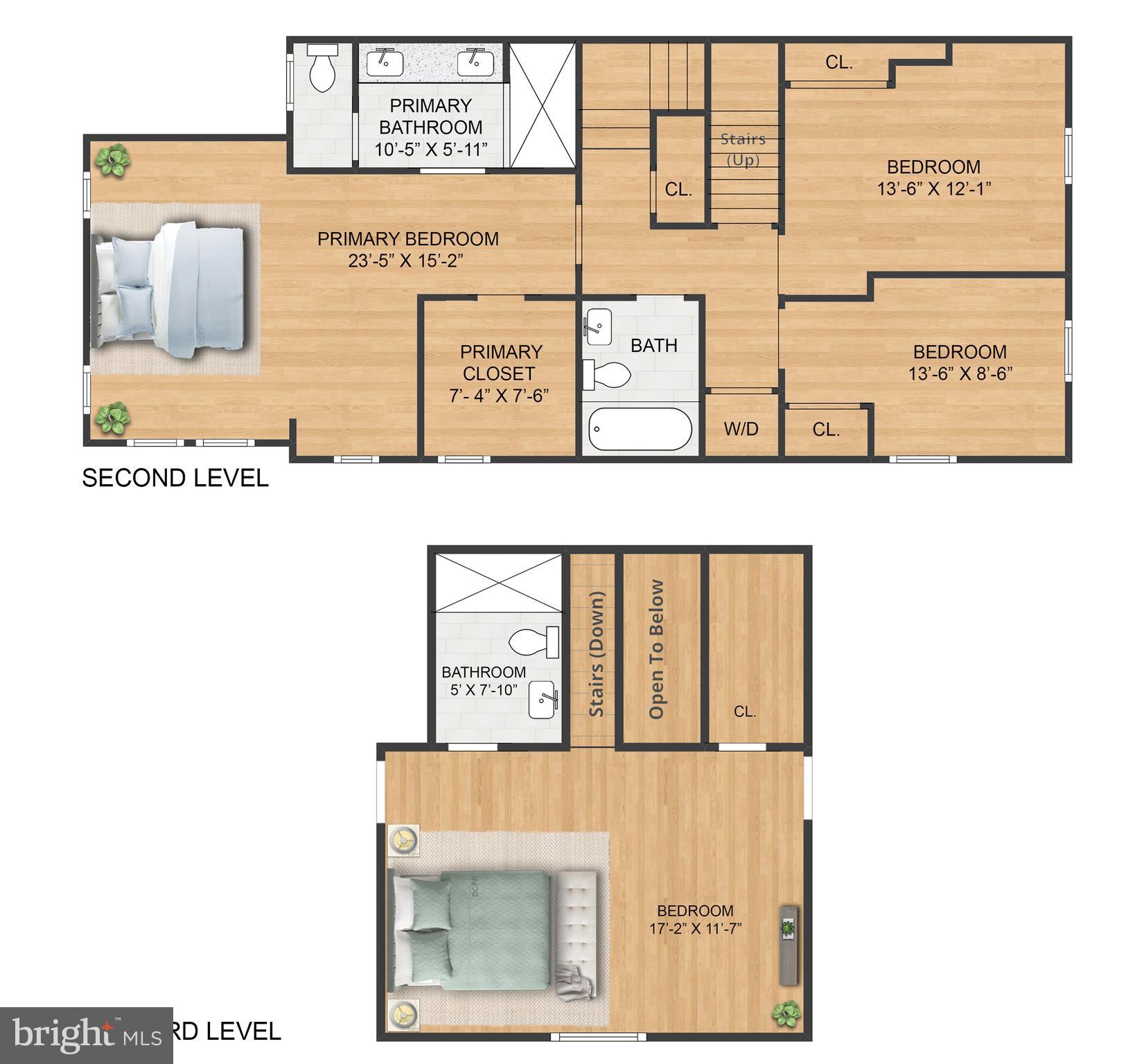 4121 Military Road Northwest Washington, DC 20015 - Photo 51 of 51 Upper levels 1 and 2 floorplans