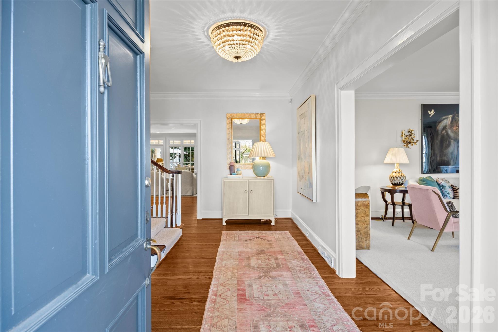 1950 Sterling Road Charlotte, NC 28209 - Photo 3 of 48 a view of a hallway view with wooden floor and living room