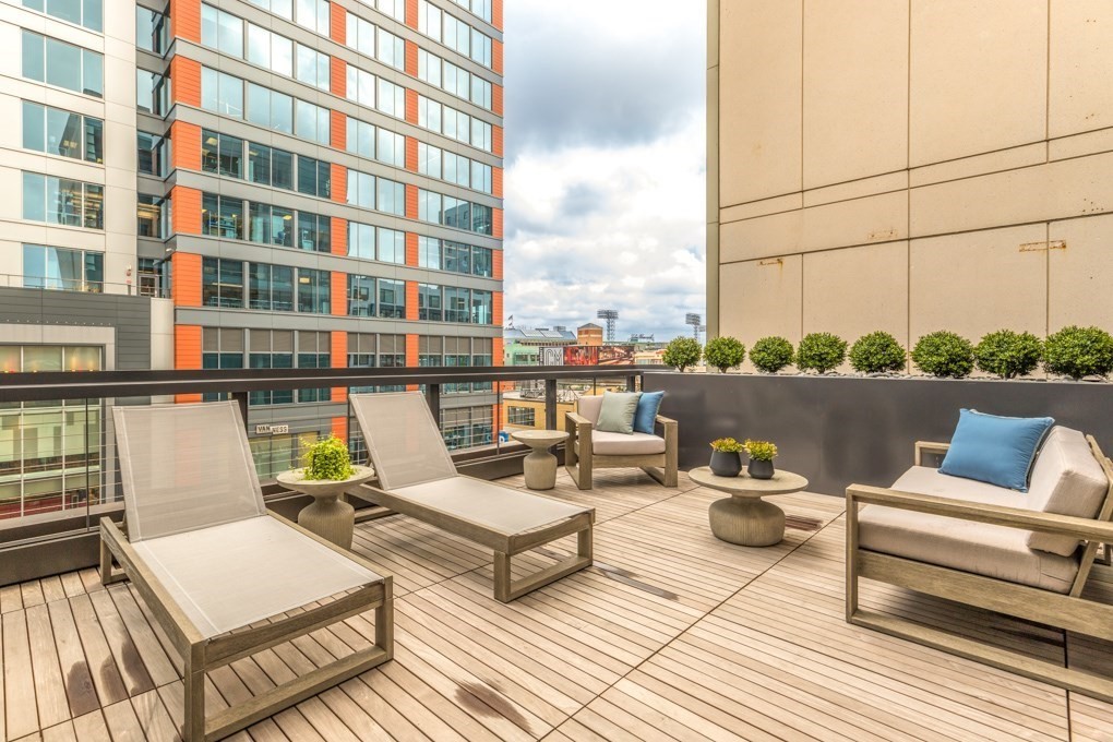 1350 Boylston Street, Unit L415 Boston, MA 02215 - Photo 4 of 16 a view of roof deck with outdoor seating and city view