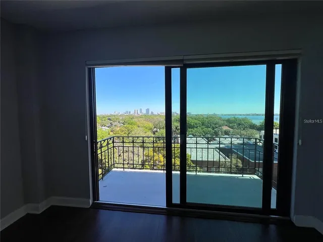 a room with large window
