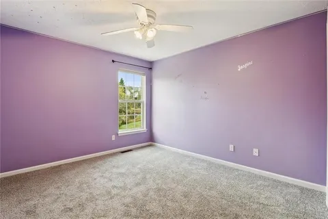 an empty room with closet