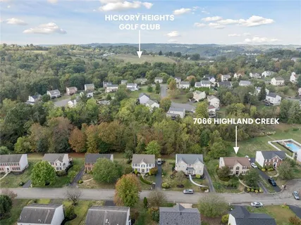 an aerial view of multiple house