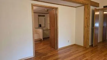 an empty room with a window