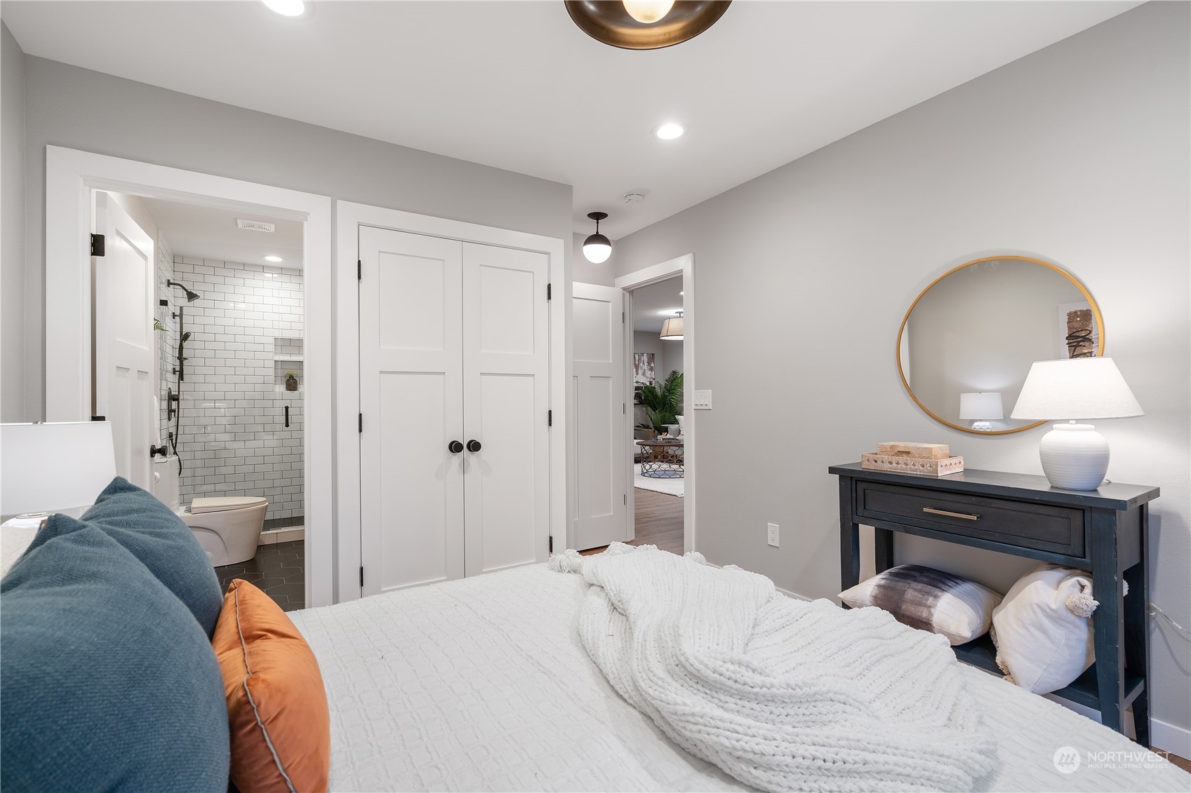 3541 Southwest 100th Street Seattle, WA 98146 - Photo 12 of 25 a bedroom with a bed and a mirror