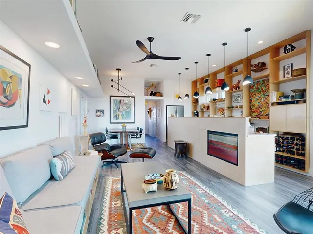 a view of yard with a flat screen tv