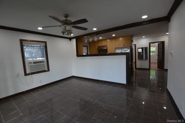 a view of a hallway with a projector