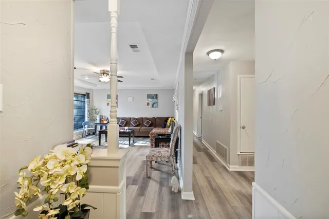 a living room with furniture