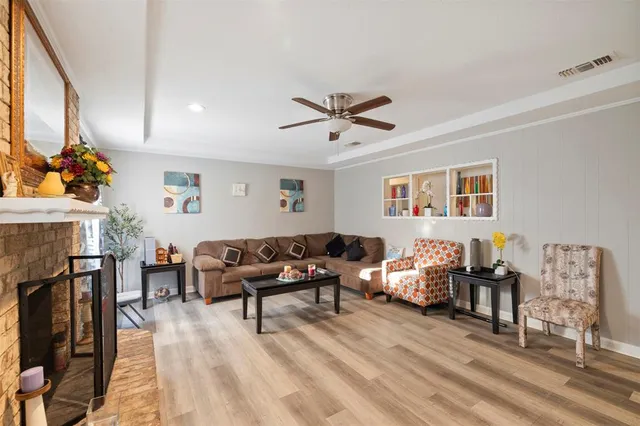 a living room with furniture