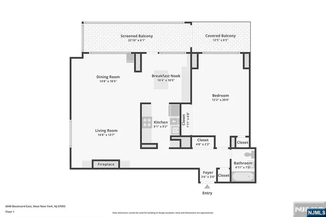 $329,000 | 6040 Boulevard East, Unit 19H, West New York, NJ 07093