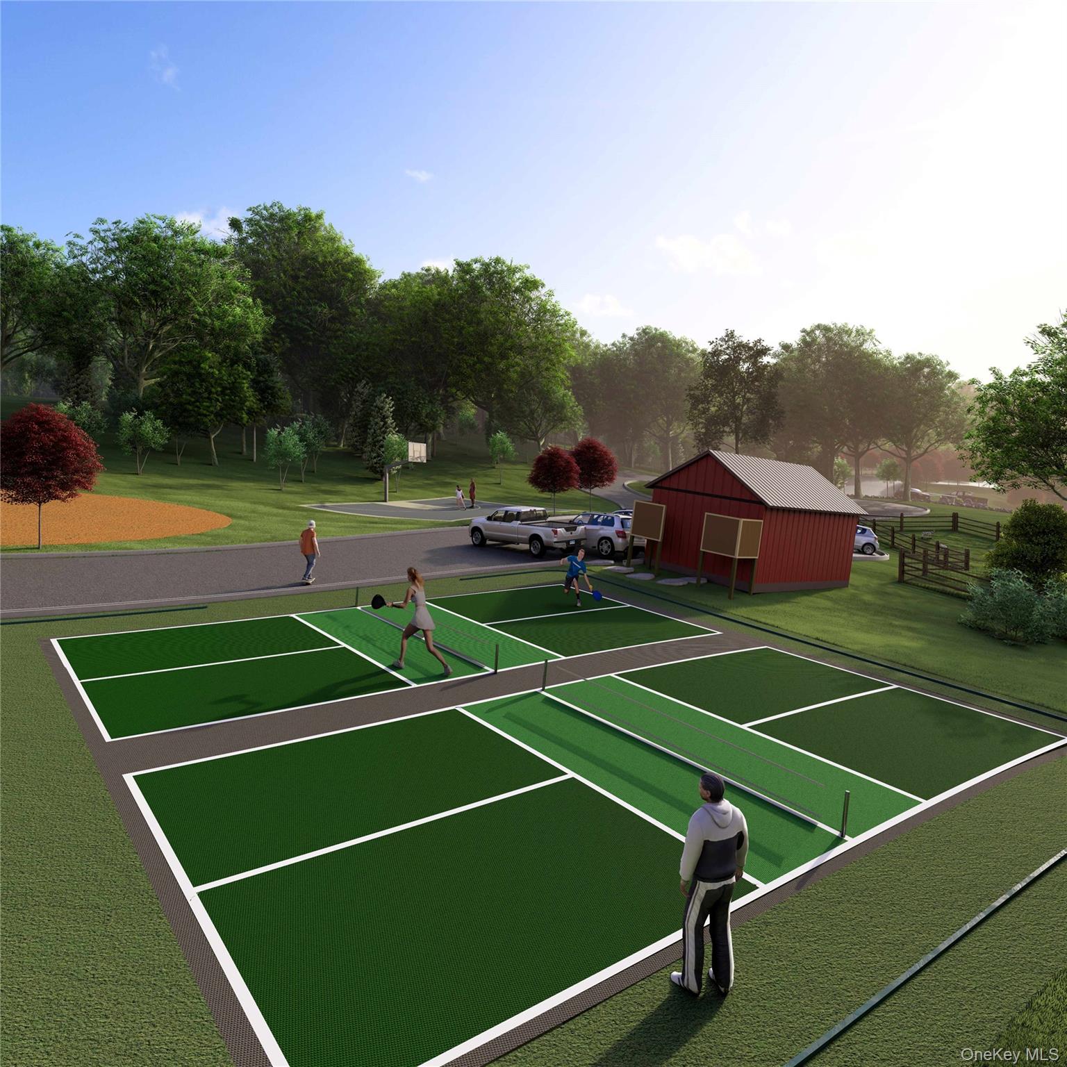 197 Wheeler Road, Unit 101 Florida, NY 10921 - Photo 42 of 47 View of tennis court with an outbuilding and an outdoor structure