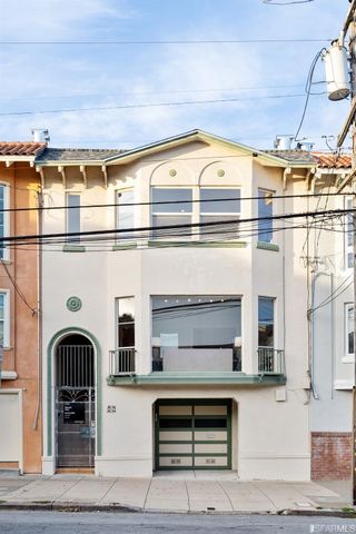 a view of a building with a balcony