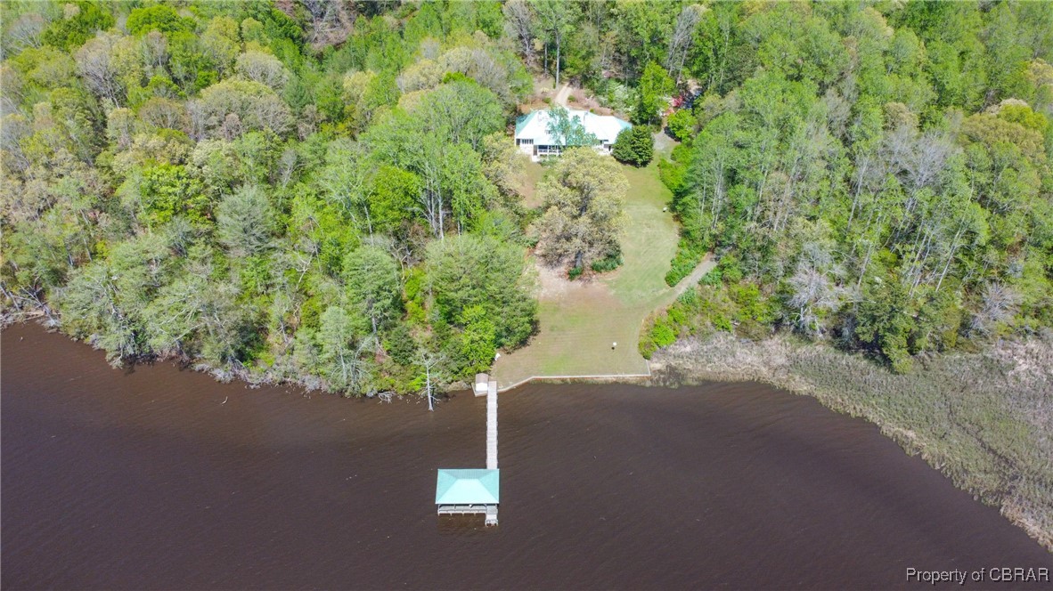 472 Deerchase Road Saluda, VA 23149 - Photo 1 of 47 Drone view of homesite, pier and covered dock