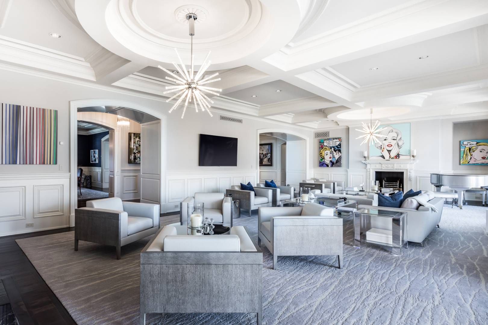 612 Halsey Lane Bridgehampton, NY 11932 - Photo 9 of 31 a living room with fireplace furniture and a wooden floor