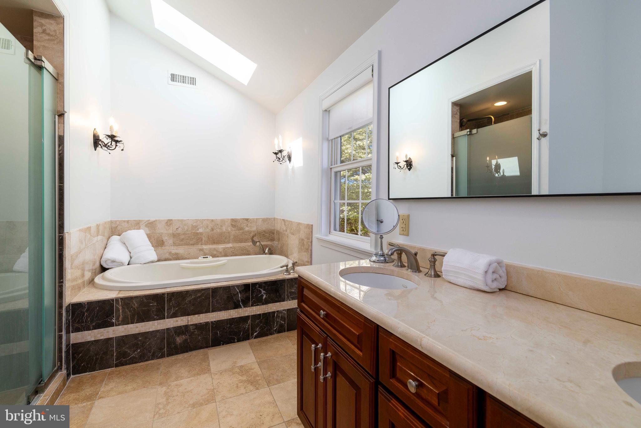 518 Enfield Road Oreland, PA 19075 - Photo 16 of 29 Owner's Bath w/ Stall Shower + Air Tub