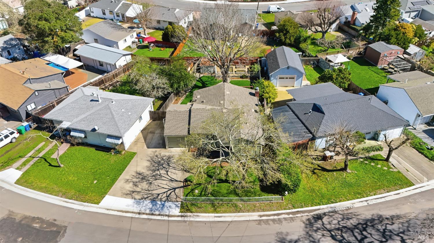 3188 Laurel Street Napa, CA 94558 - Photo 42 of 49 an aerial view of a house with a garden and plants
