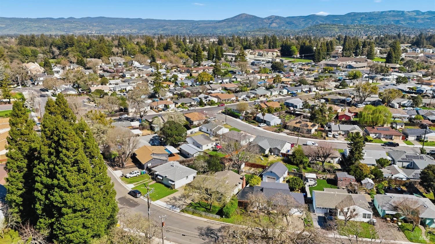 3188 Laurel Street Napa, CA 94558 - Photo 43 of 49 an aerial view of a city with lots of residential buildings