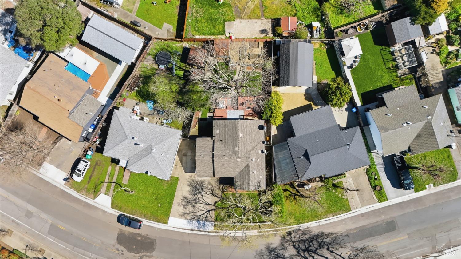 3188 Laurel Street Napa, CA 94558 - Photo 44 of 49 an aerial view of a house with a garden and plants